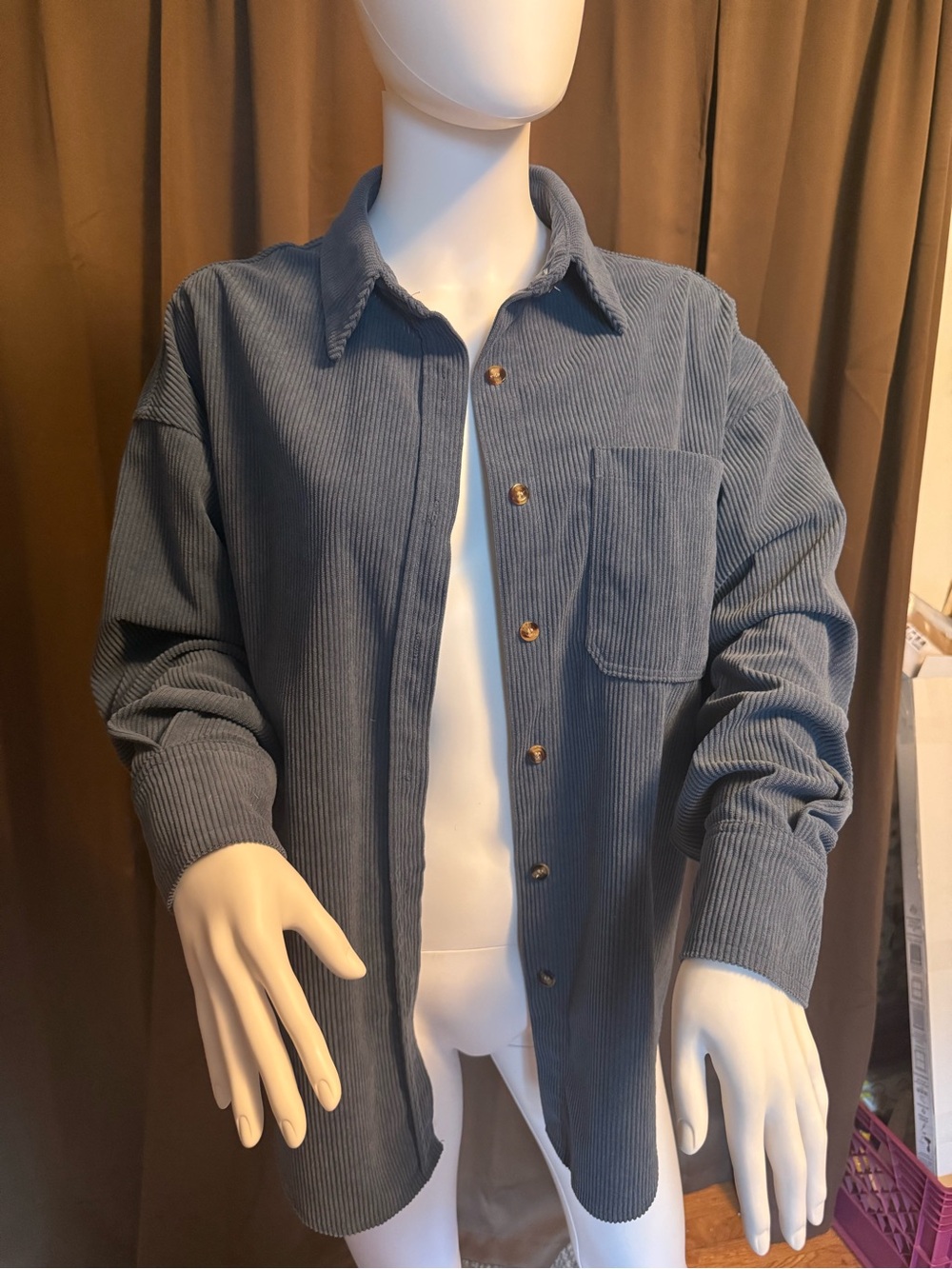 Set of 2 Women’s Corduroy Style Button Ups